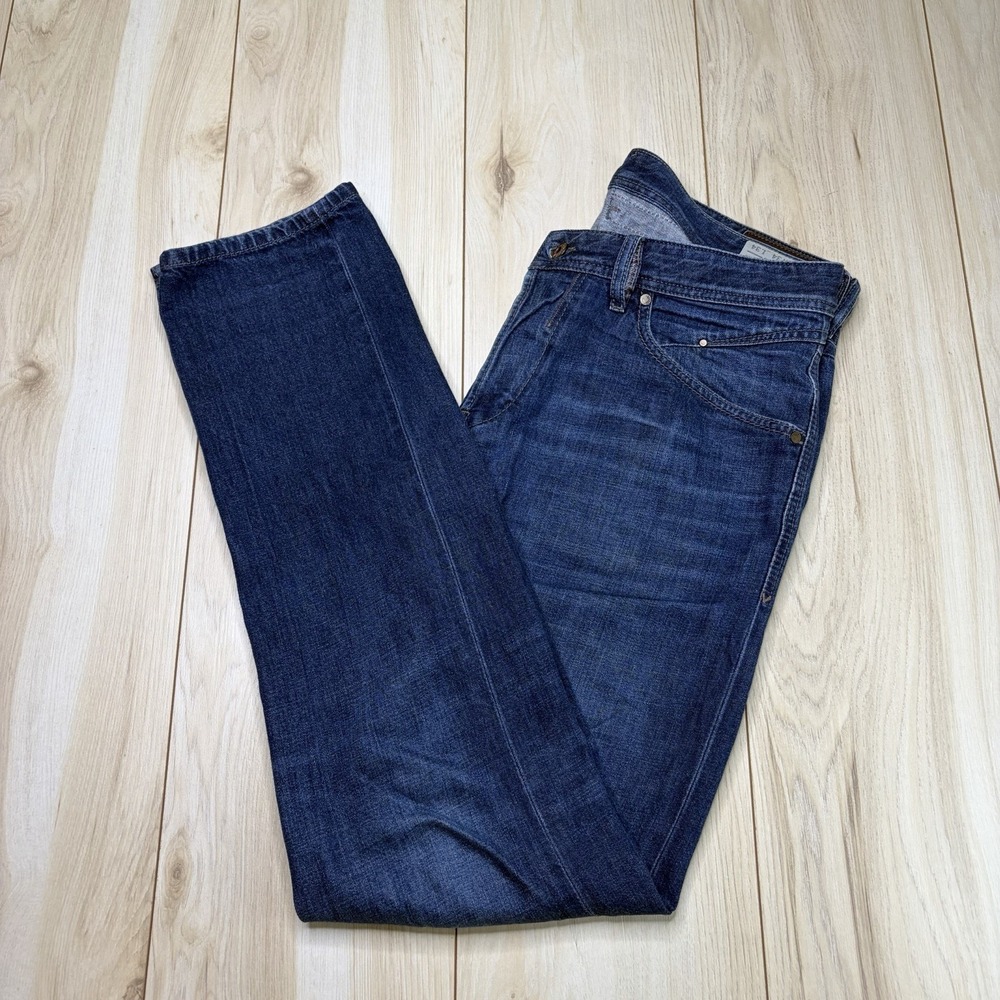 Diesel Men's BELTHER Regular Slim Tapered Blue Denim Jeans Size 34x34 Stretch